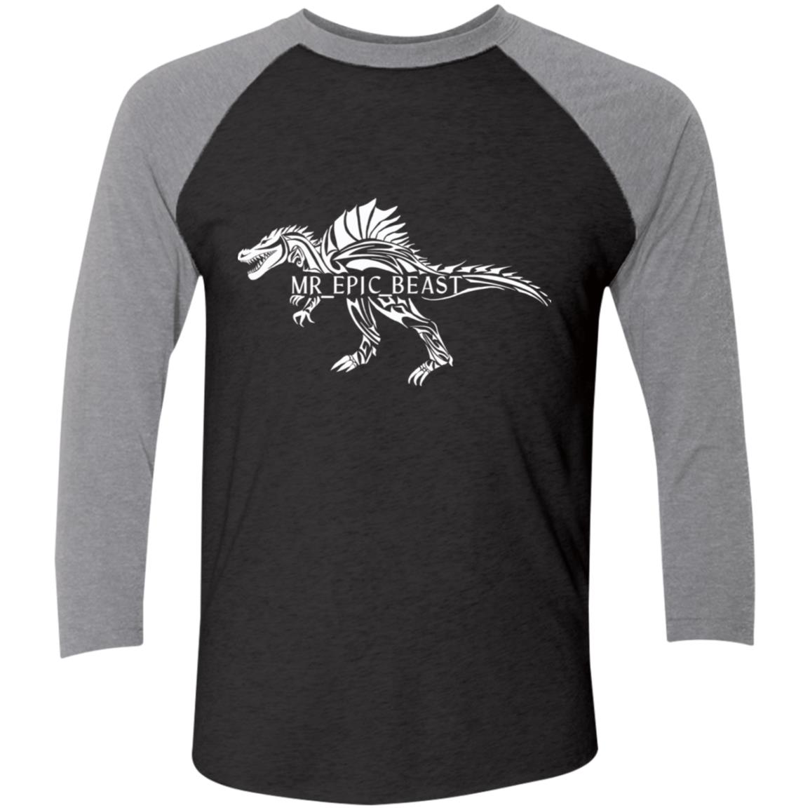 Mr Epic NL6051 Tri-Blend Epic Mr Raglan Beast Sleeve Beast – 3/4 T-Shirt
